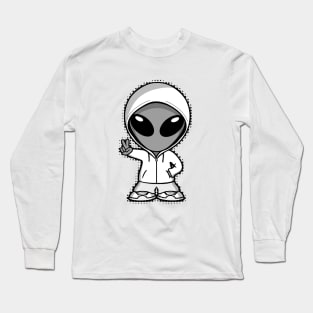 Space Alien Peace Light Version Long Sleeve T-Shirt